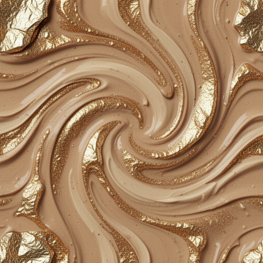 Abstract Swirl Pattern With Gold Leaf Texture