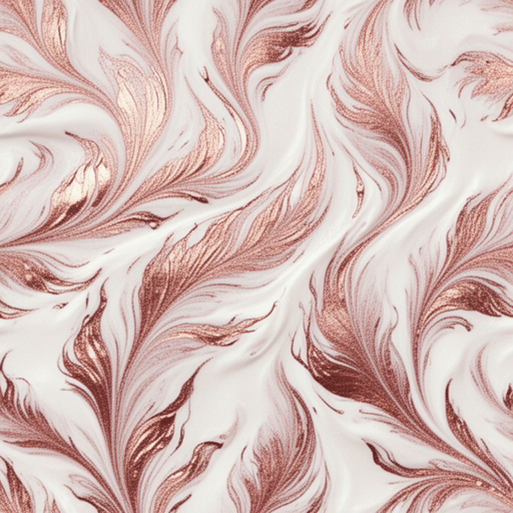 Abstract Marbled Pattern With Swirling Rose Gold Veins