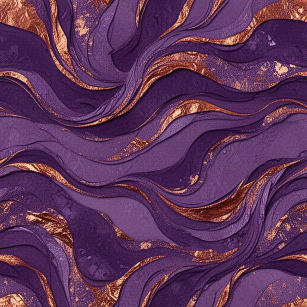 Abstract Wavy Marble Pattern With Copper Accents