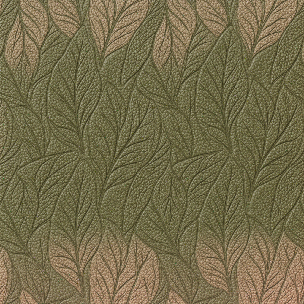 Seamless Leaf Pattern With Textured Foliage Elements