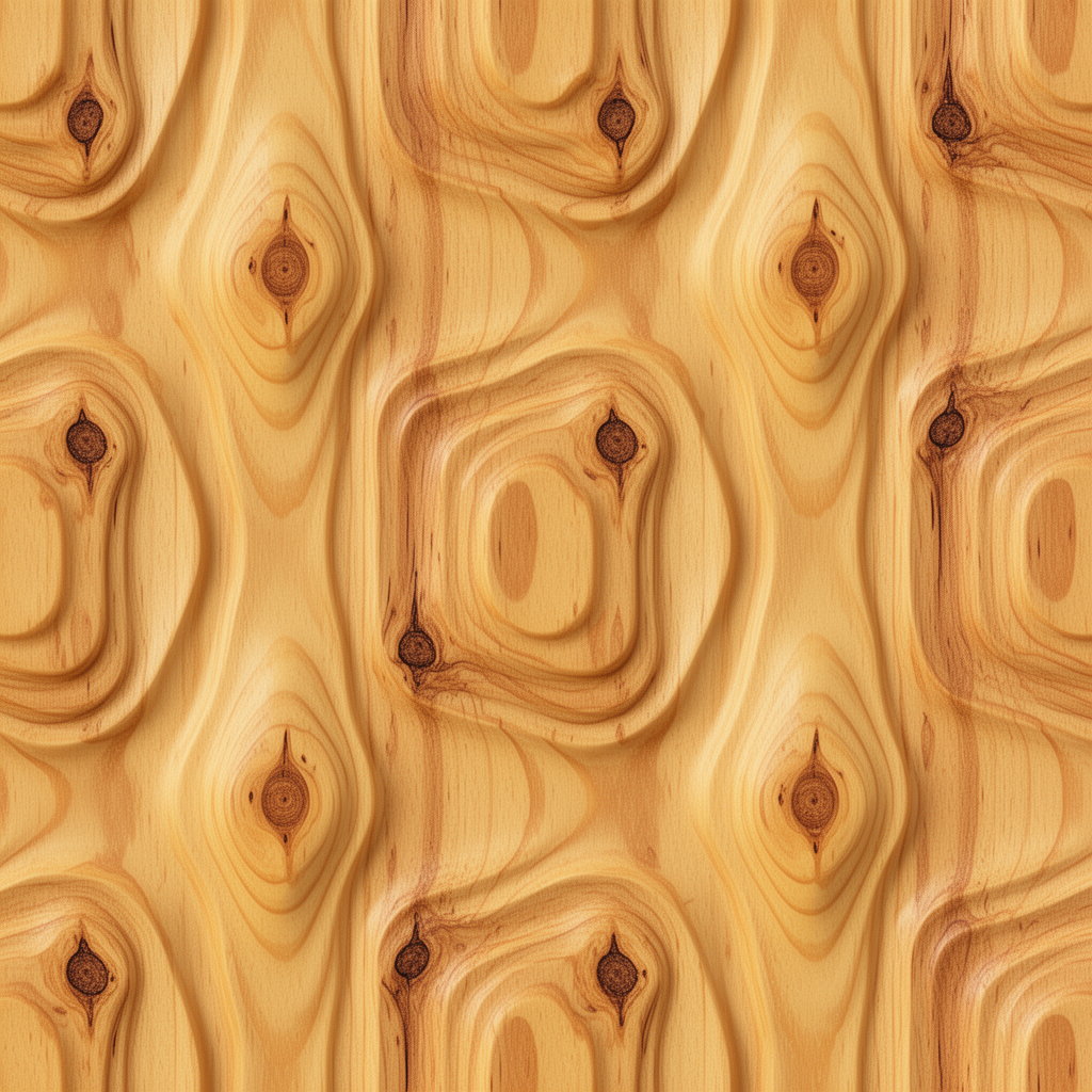 Seamless Repeating Pattern With Wavy Organic Relief Contours