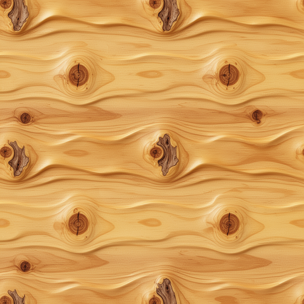 Seamless Repeating Pattern With Wavy Wood Grain And Knots