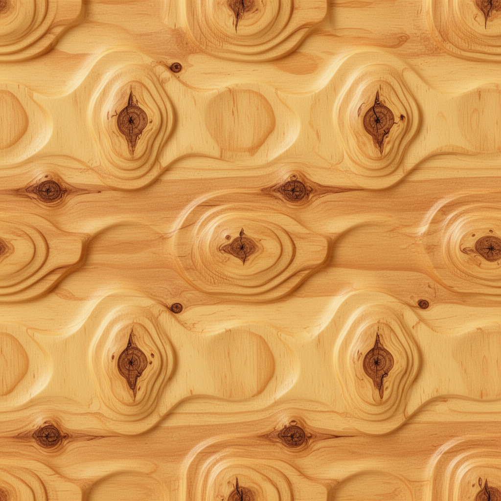 Seamless Repeating Pattern With Wood Grain Knots and Relief Surface