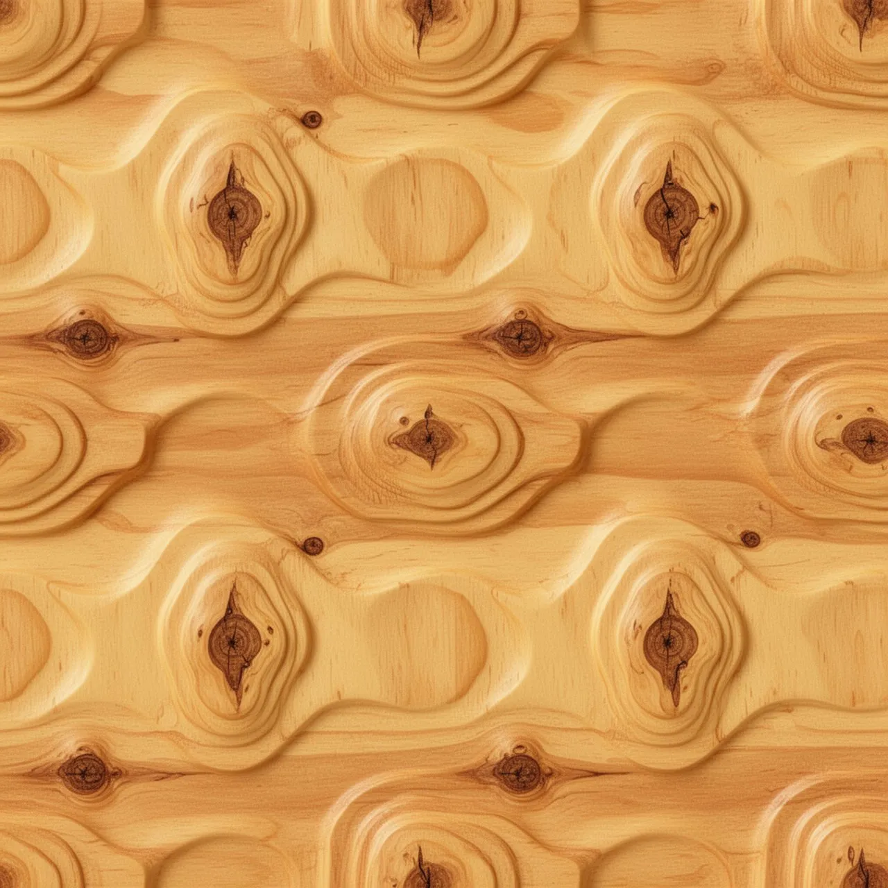 Laser cut and engrave Seamless Repeating Pattern With Wood Grain Knots and Relief Surface