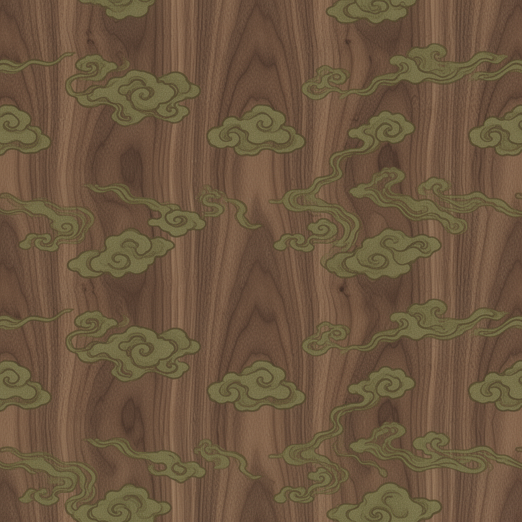Seamless Pattern With Traditional East Asian Cloud Motifs