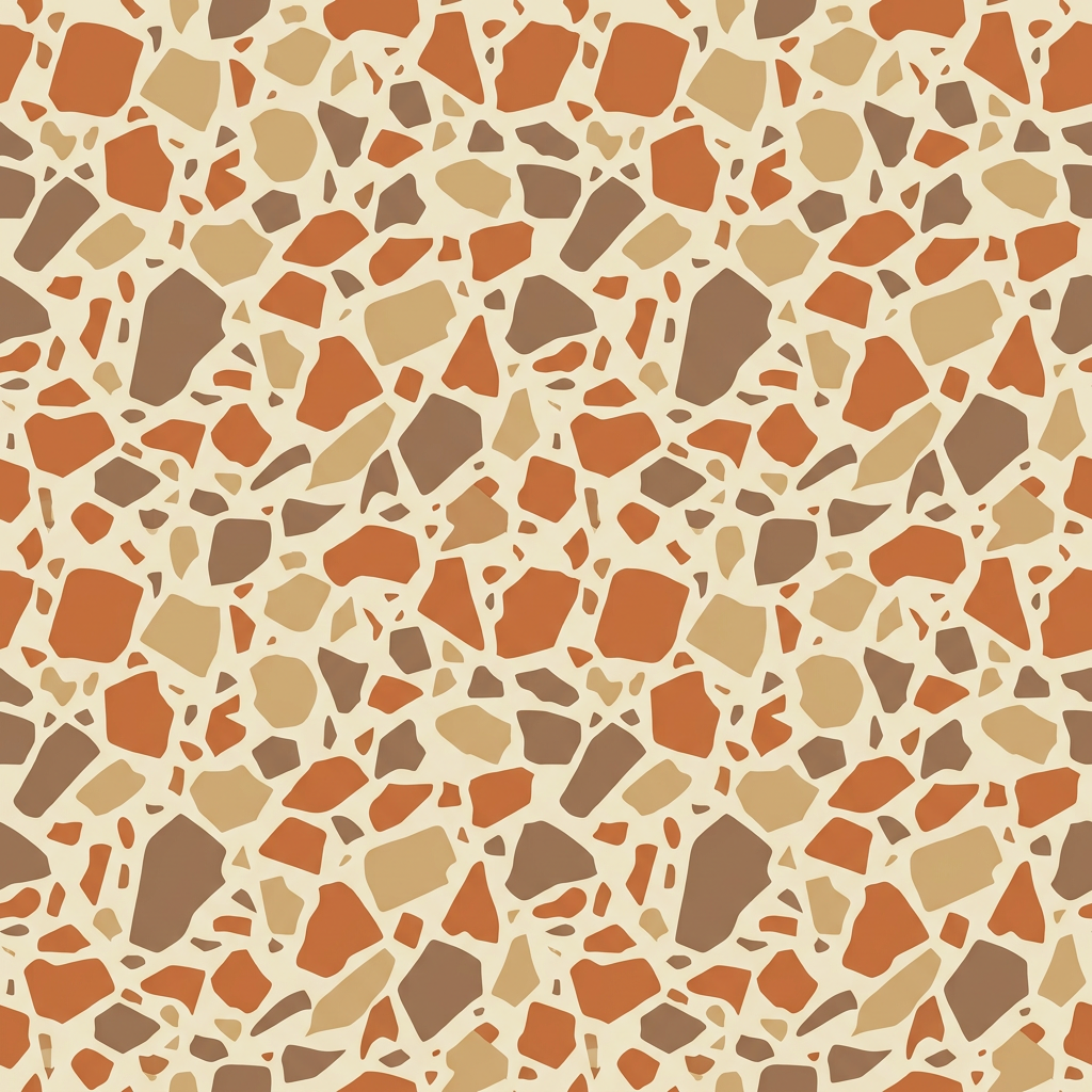 Seamless Terrazzo Pattern With Earth Tone Fragments