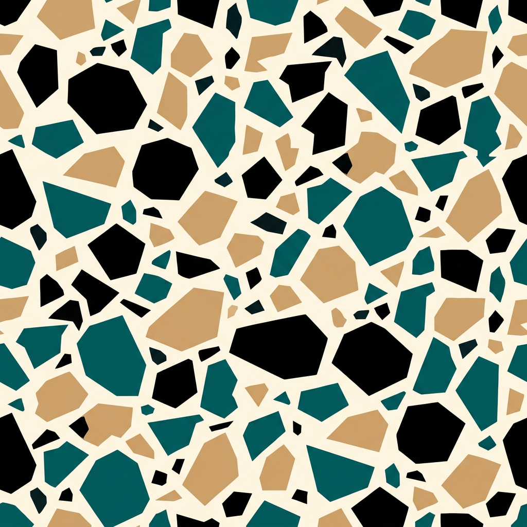 Seamless Terrazzo Pattern With Geometric Fragments