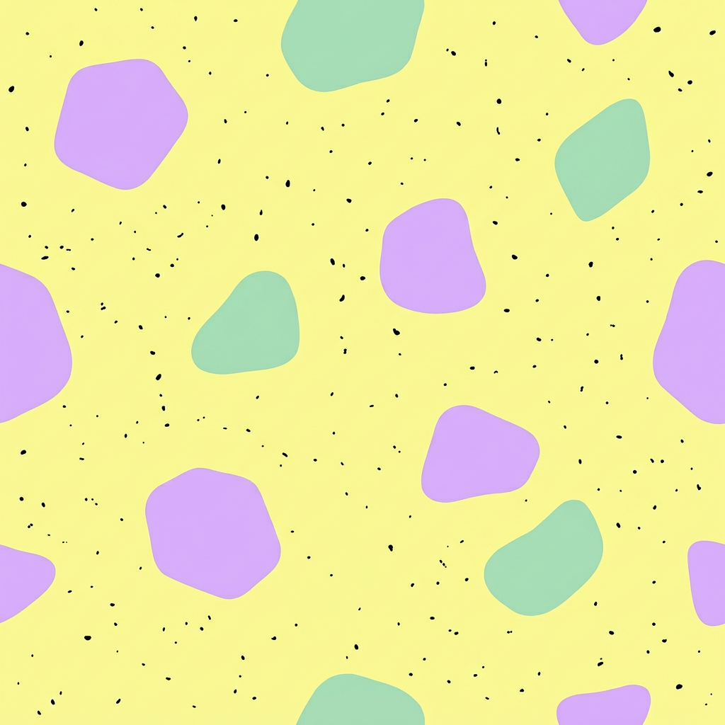 Seamless Terrazzo Pattern With Pastel Organic Shapes