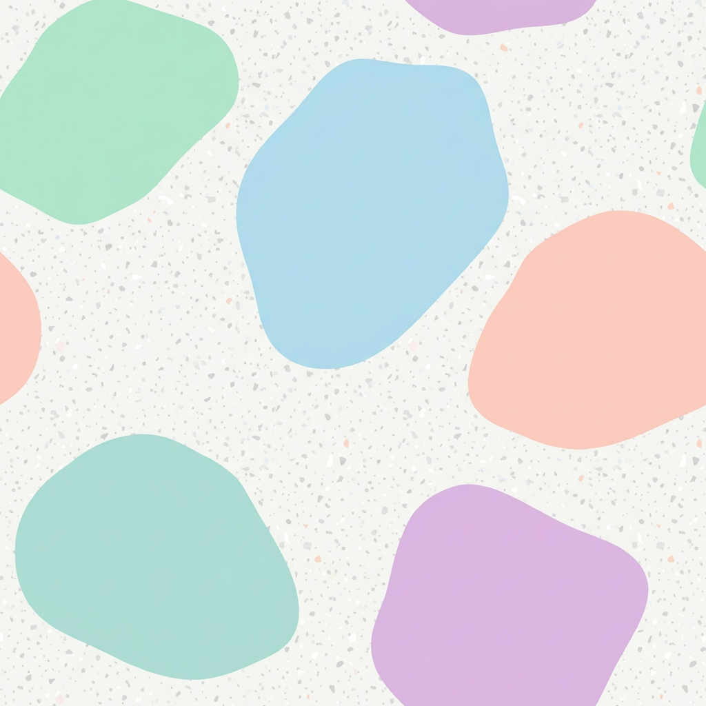 Seamless Terrazzo Pattern With Pastel Organic Shapes
