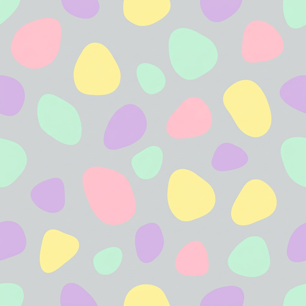 Seamless Pattern With Pastel Colored Organic Shapes