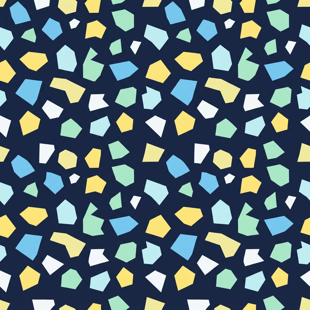Seamless Terrazzo Pattern With Geometric Fragments