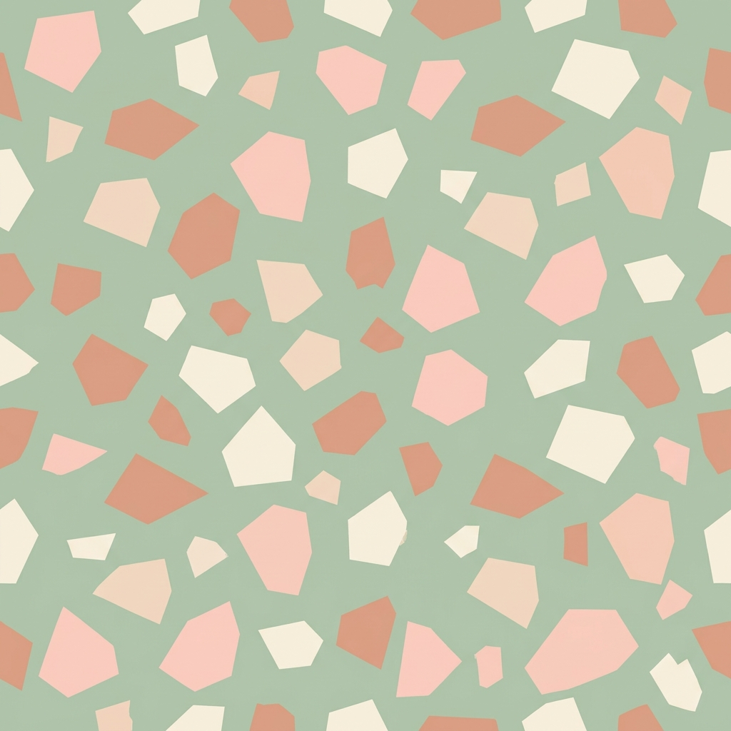 Seamless Terrazzo Pattern With Geometric Fragments