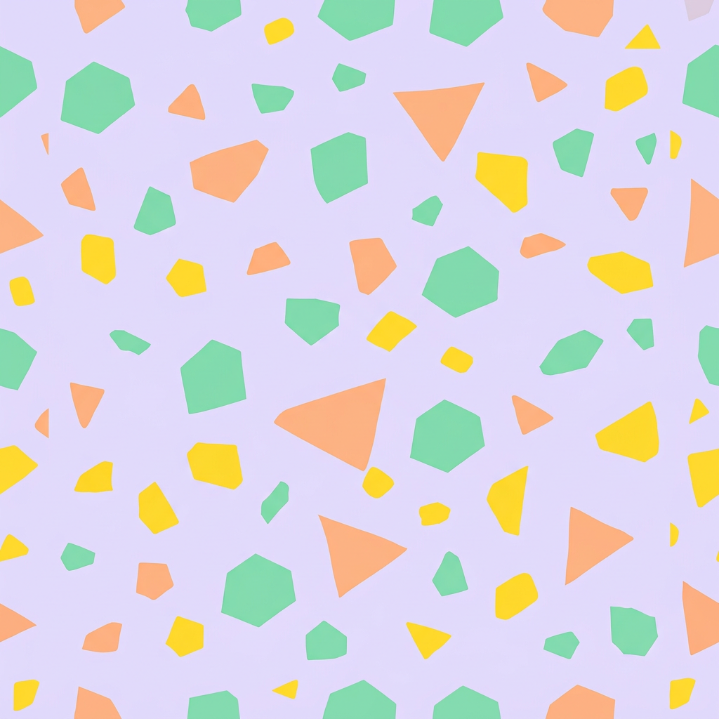 Abstract Terrazzo Pattern With Geometric Shapes