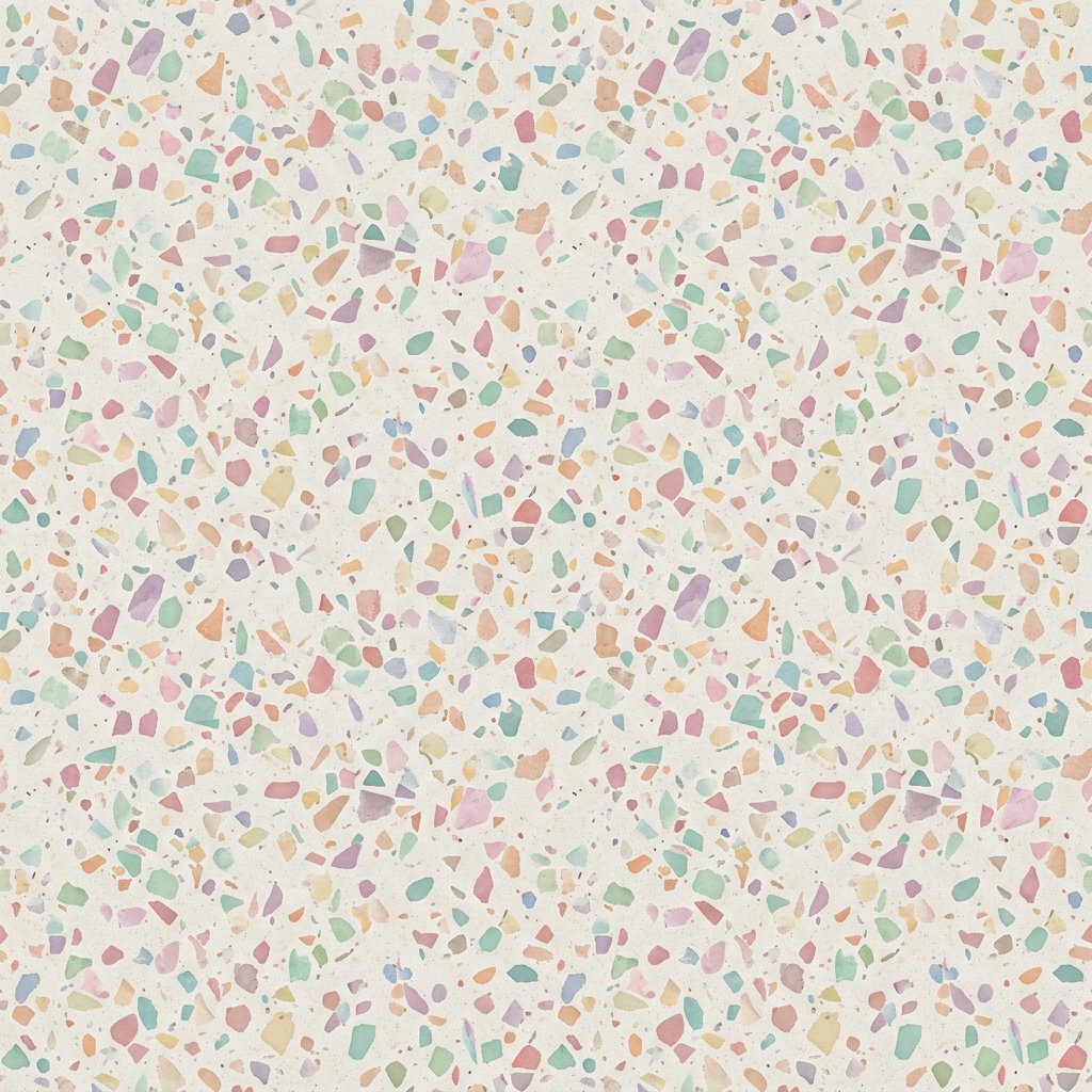 Terrazzo Pattern With Colorful Fragmented Shapes