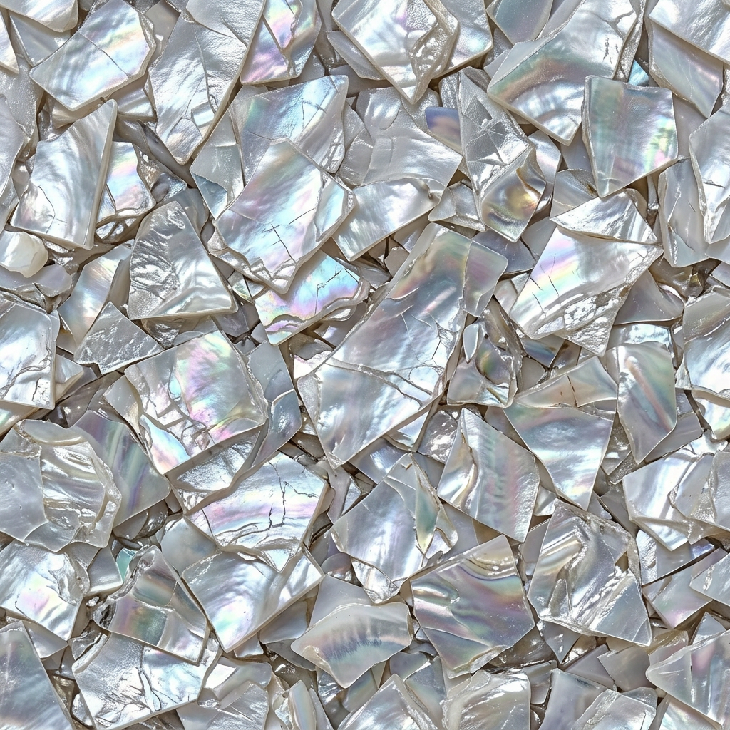 Iridescent Mother Of Pearl Mosaic Inlay Fragments