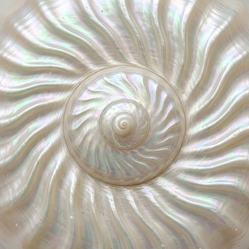 Iridescent Spiral Seashell Pattern