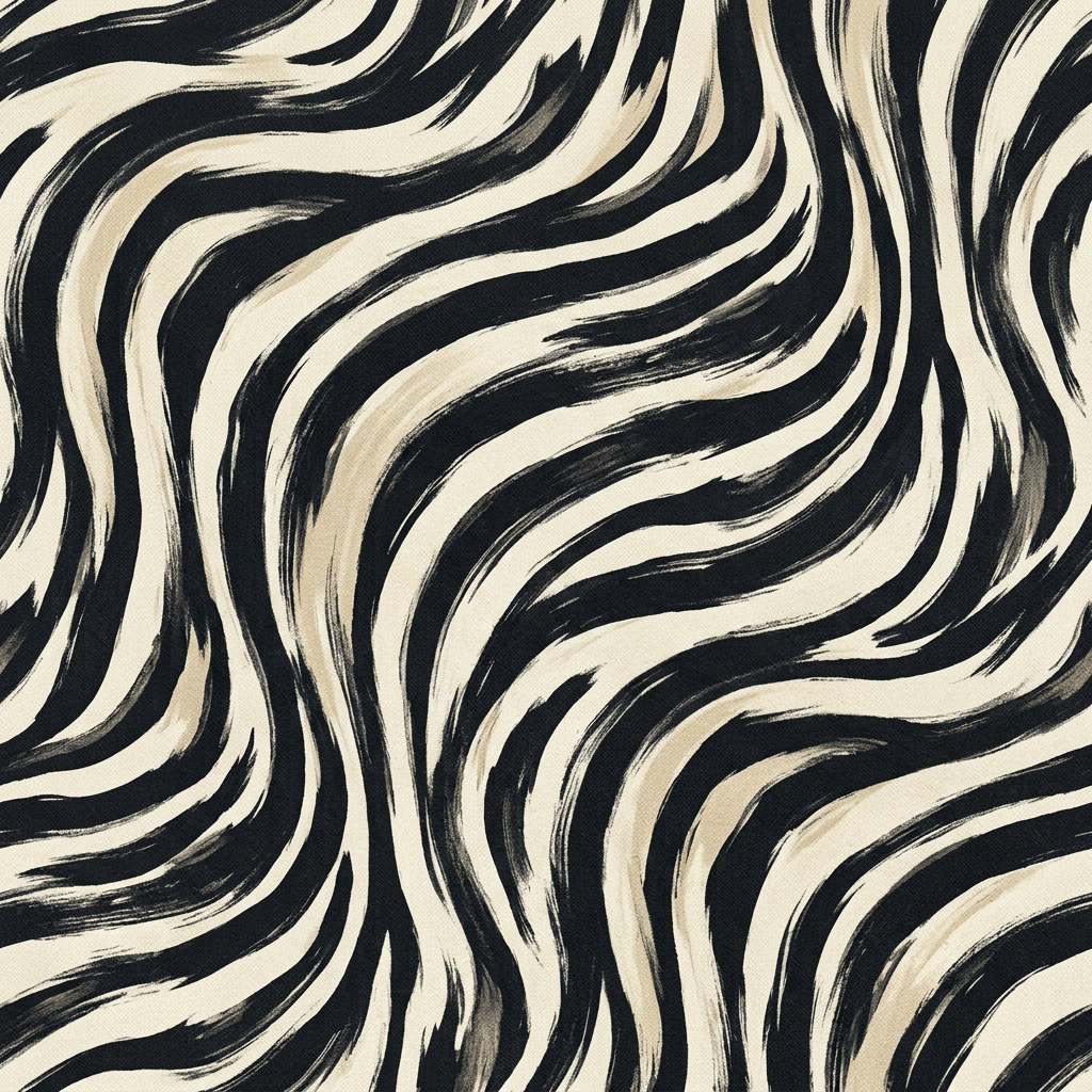 Abstract Wavy Striped Pattern With Fluid Organic Lines