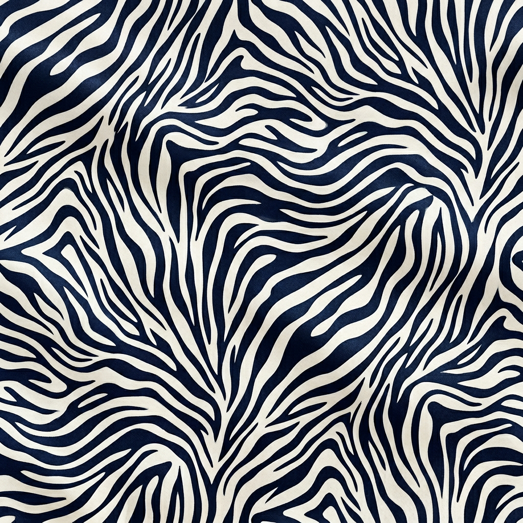 Abstract Zebra Stripe Pattern With Wavy Organic Lines