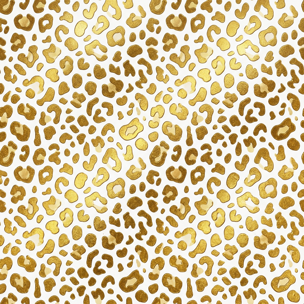 Seamless Leopard Print Pattern With Golden Texture