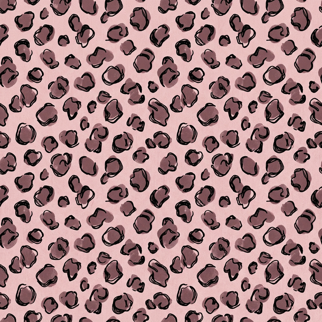 Abstract Leopard Print Repeating Pattern With Hand Drawn Shapes
