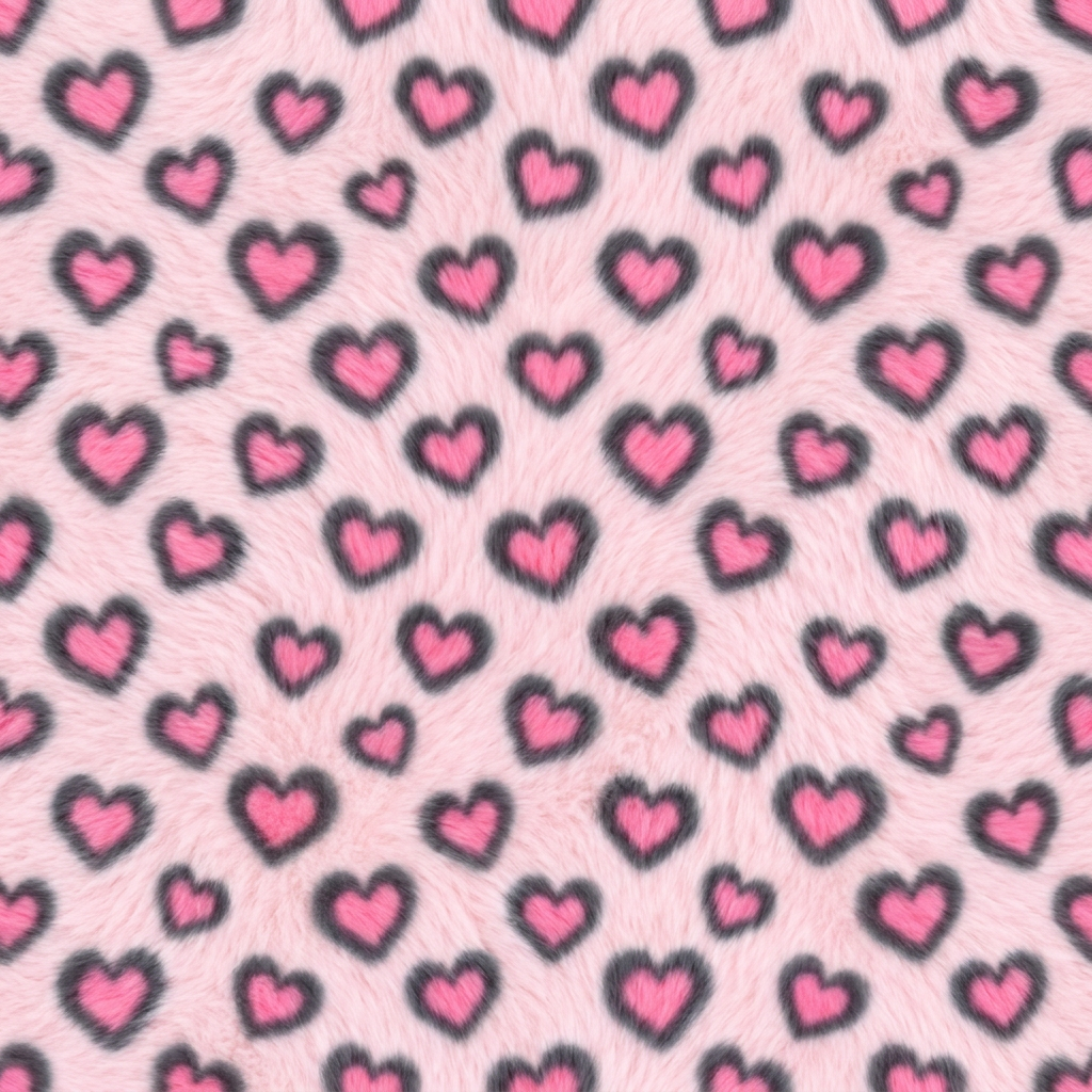 Seamless Pattern With Repeating Pink Hearts And Dark Borders