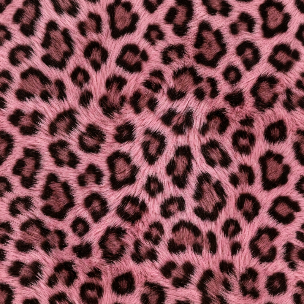 Seamless Pink Leopard Print Animal Fur Pattern