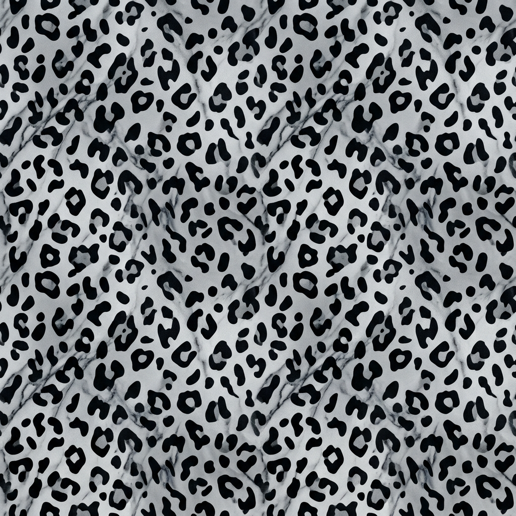 Leopard Print Seamless Pattern With Marble Texture