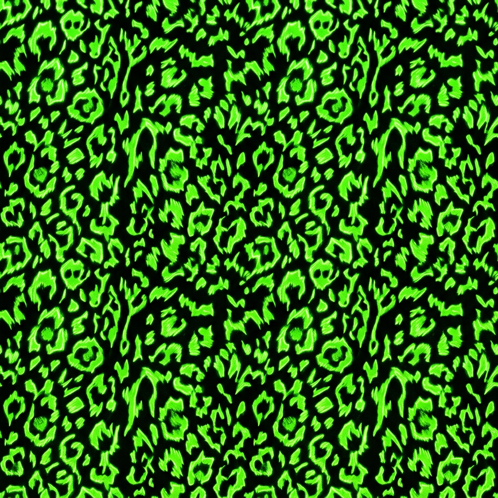 Seamless Leopard Print Pattern With Neon Green Elements