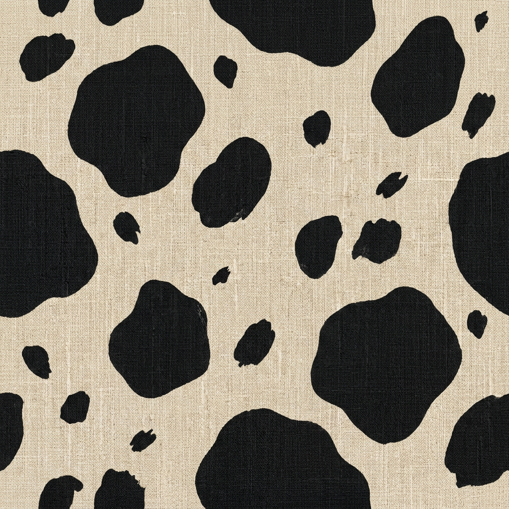 Seamless Cow Print Pattern With Organic Blotches