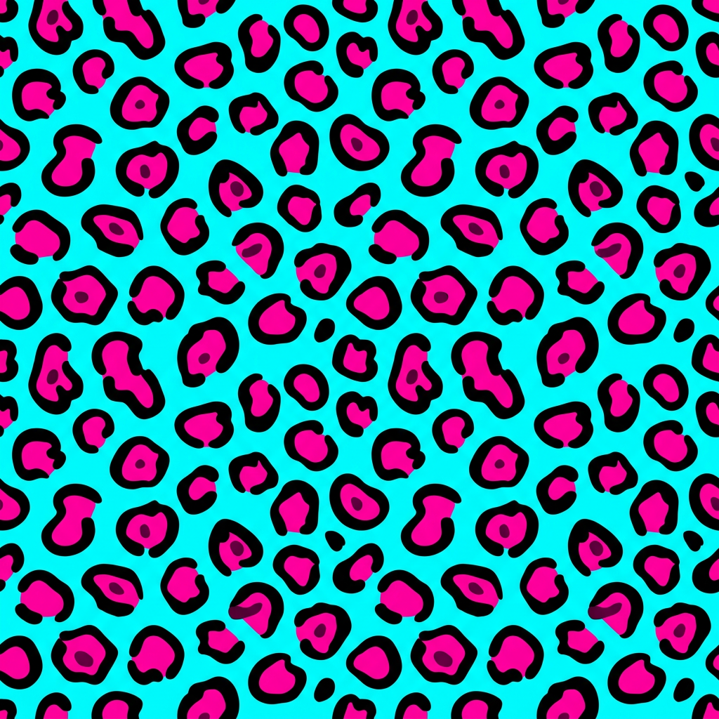 Leopard Print Seamless Pattern With Pink Spots