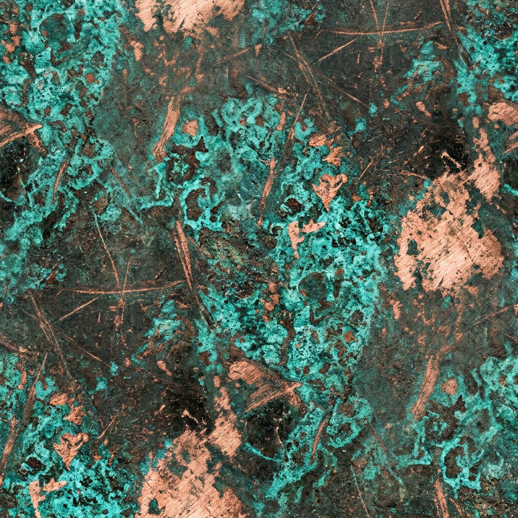 Seamless Oxidized Copper Patina Texture With Scratches