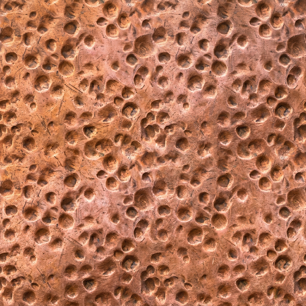 Seamless Copper Surface Texture With Hammered Indentations