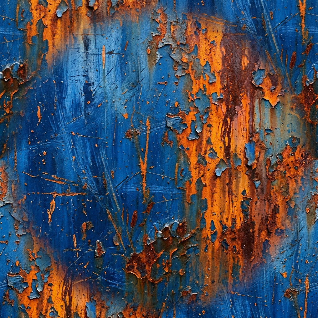 Seamless Distressed Blue And Orange Rust Texture