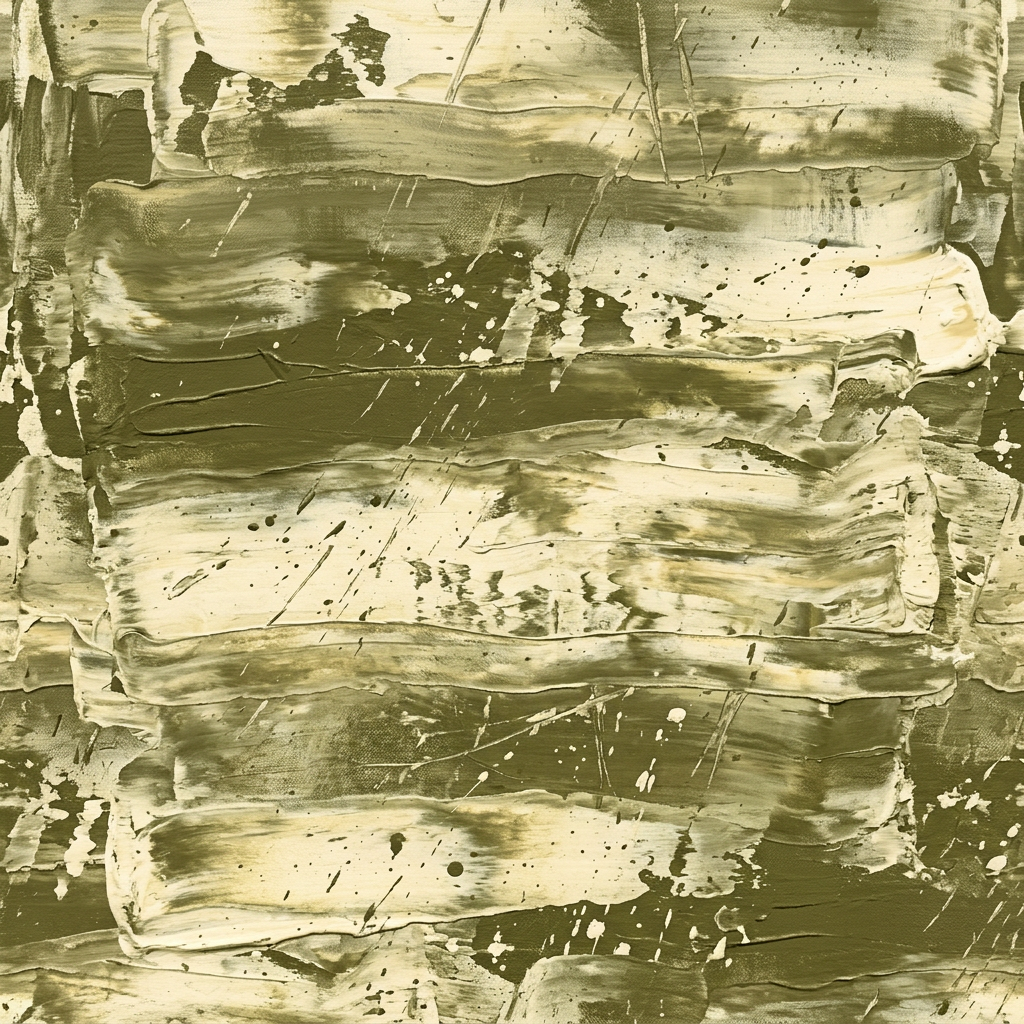 Abstract Olive Green And Cream Painted Texture With Brush Strokes