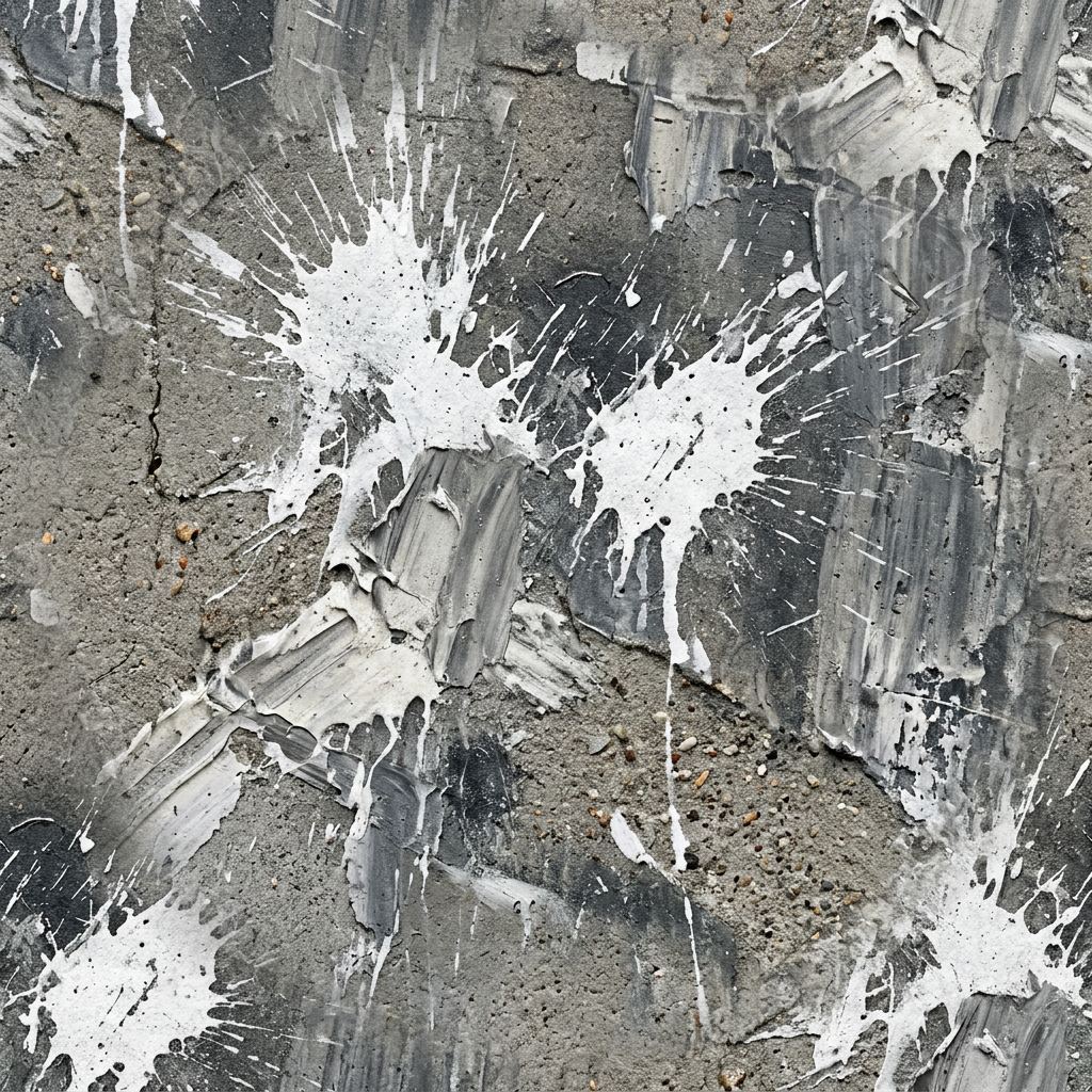 Abstract White Paint Splatters On Textured Concrete Surface