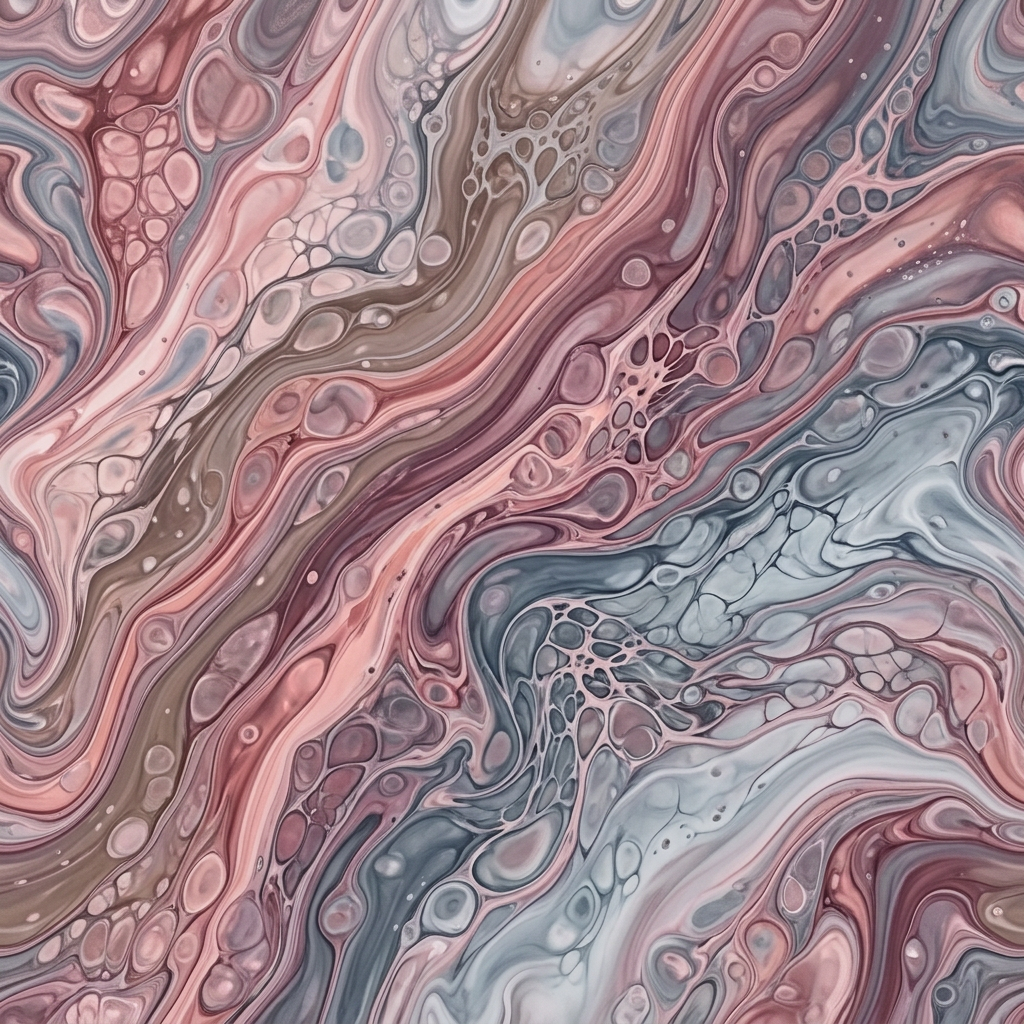 Abstract Fluid Marble Pattern With Swirling Organic Shapes