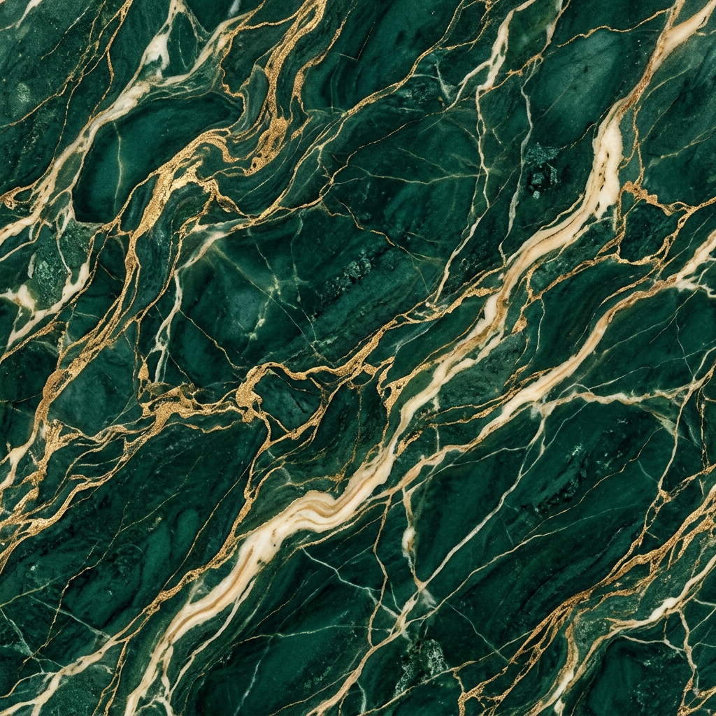 Dark Green Marble Texture With Gold Veining