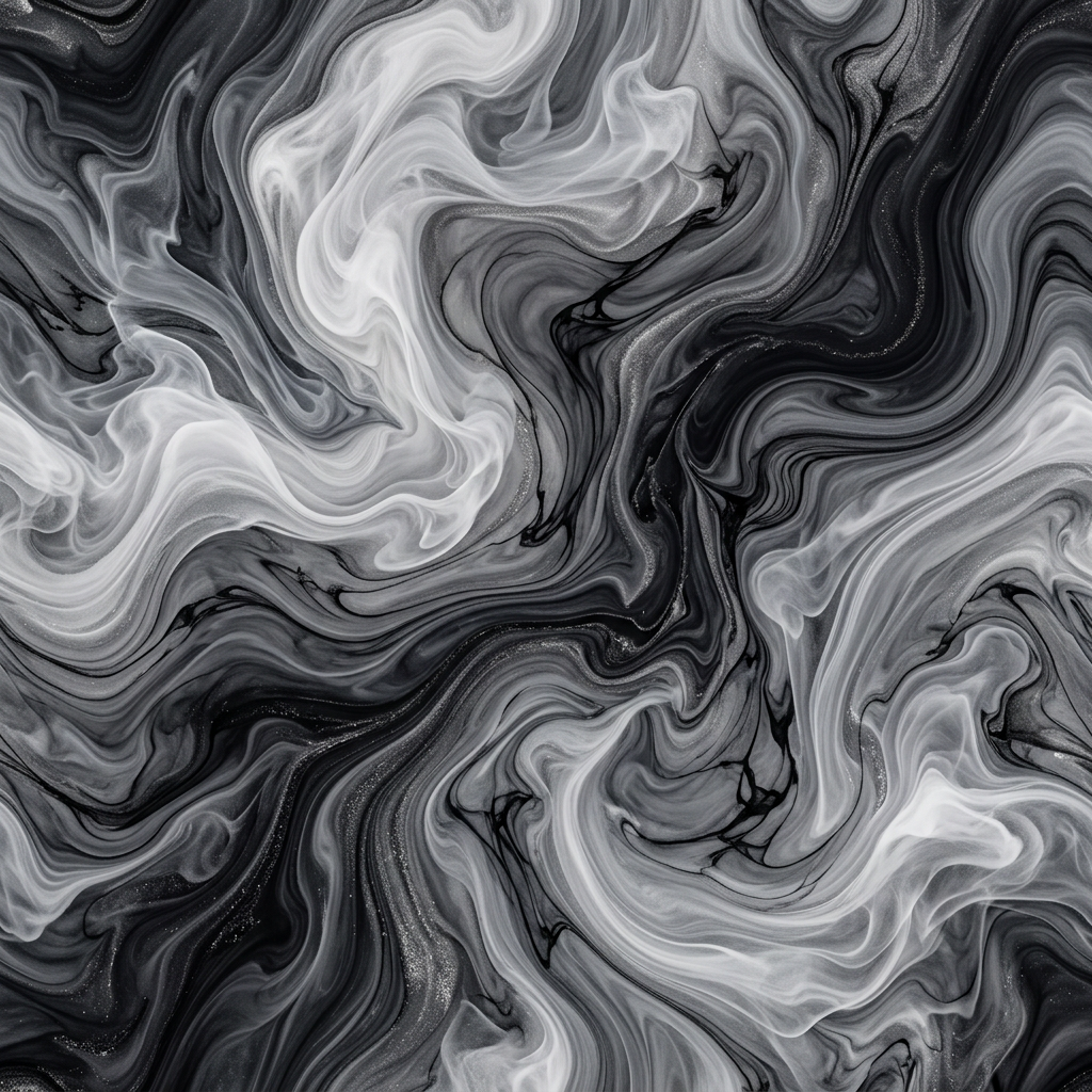 Abstract Monochrome Fluid Marble Swirl Texture