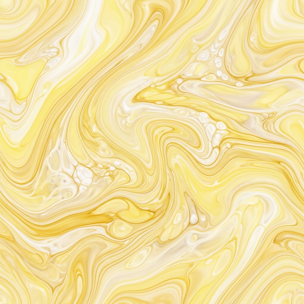 Abstract Yellow Fluid Marble Swirl Pattern