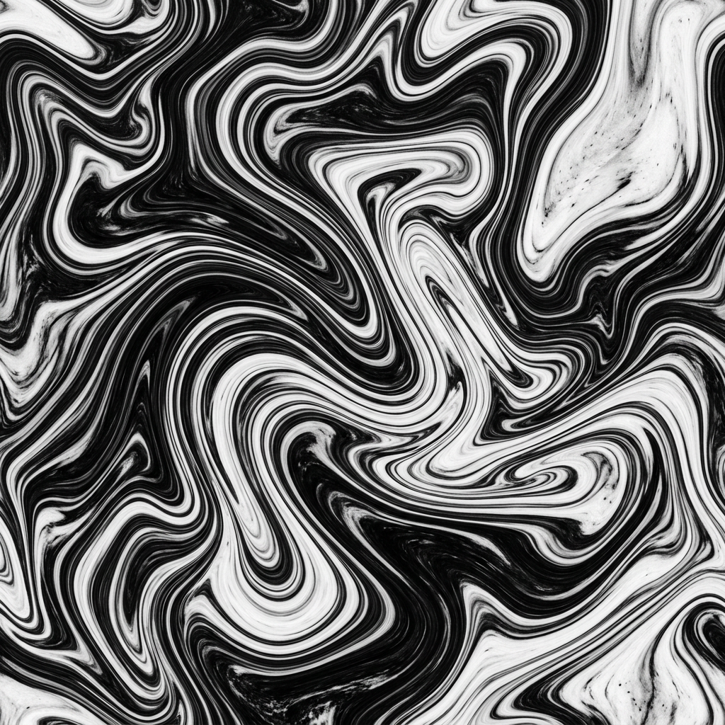Abstract Monochrome Liquid Marble Swirl Pattern