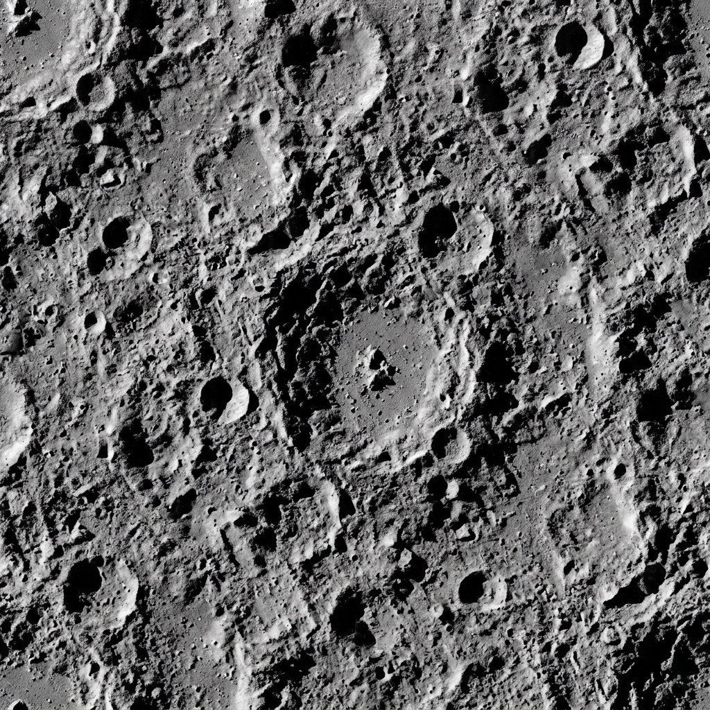Lunar Surface Texture With Impact Craters