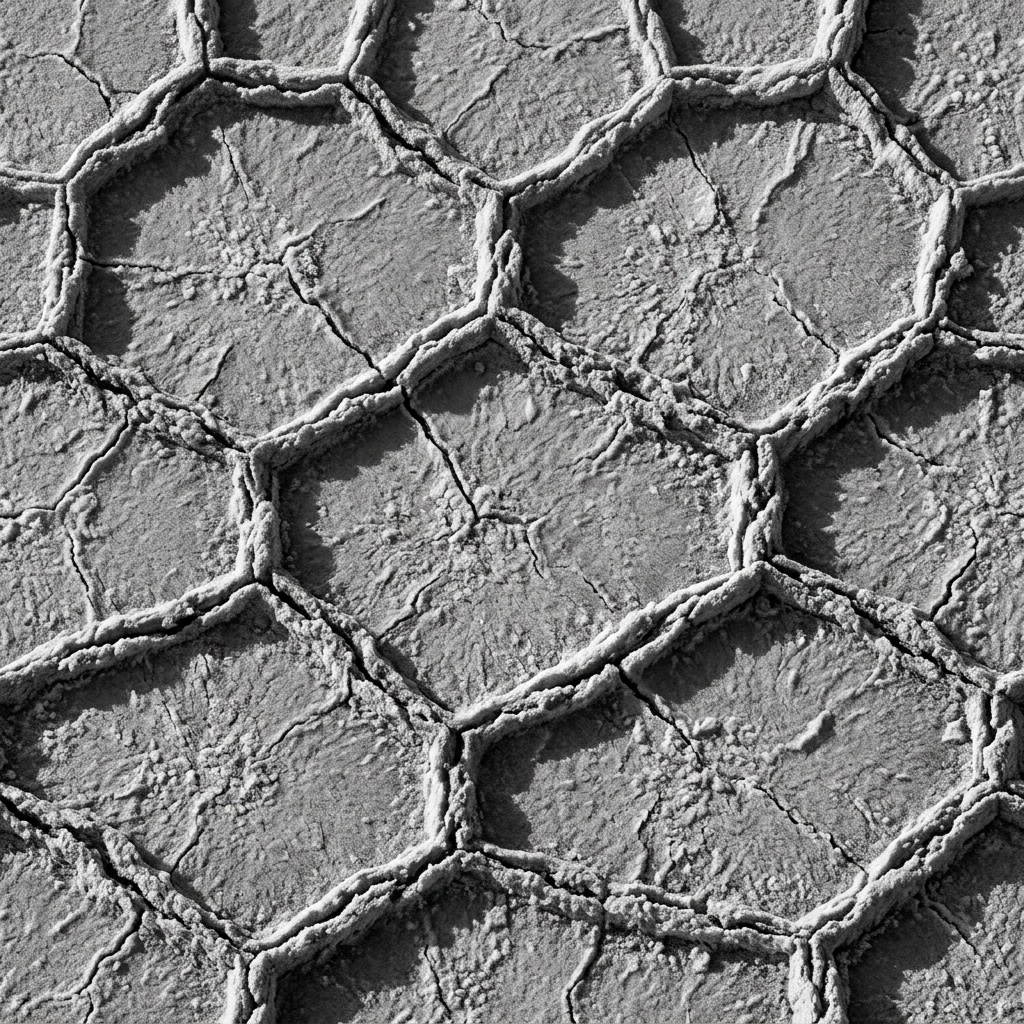 Hexagonal Pattern With Cracked Earth Texture