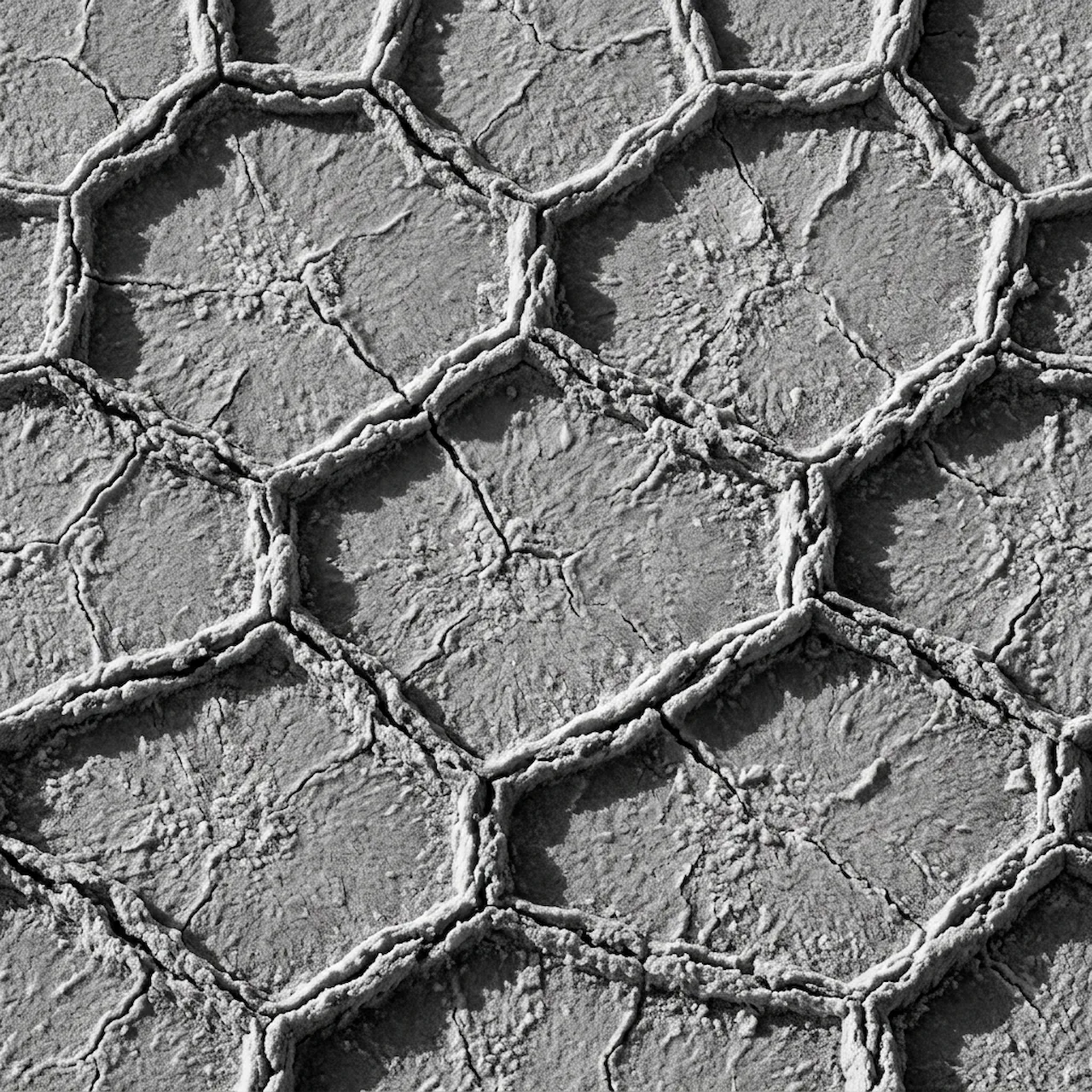 Laser cut and engrave Hexagonal Pattern With Cracked Earth Texture
