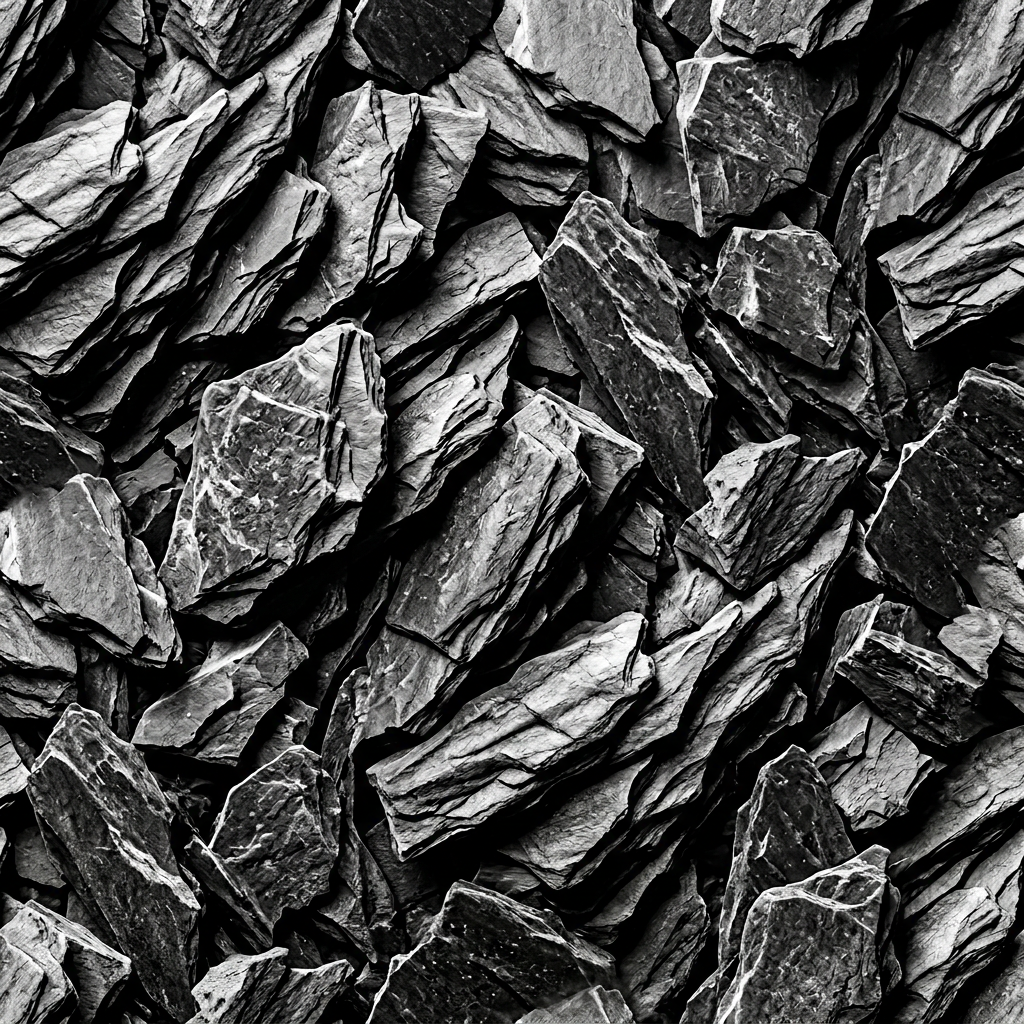 Seamless Texture of Jagged Dark Slate Rocks