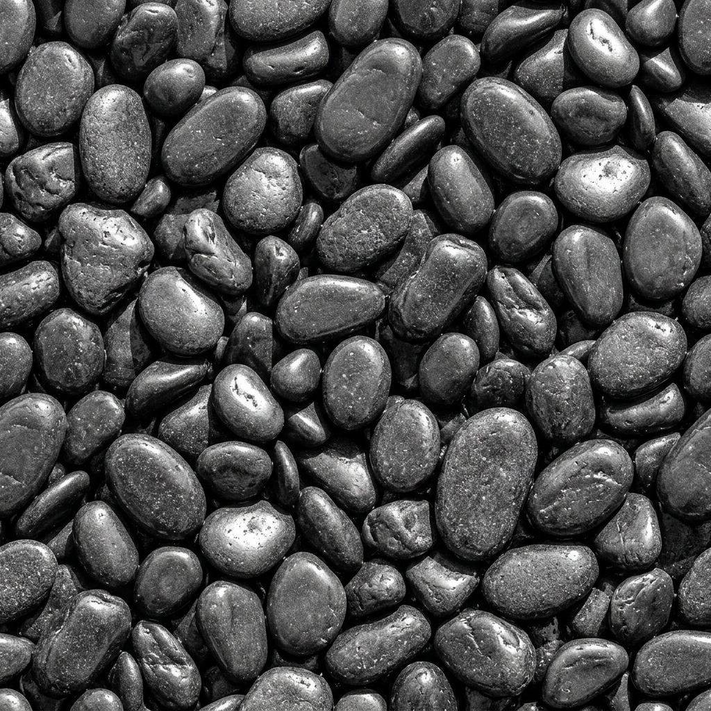 Seamless Texture of Polished Black River Stones
