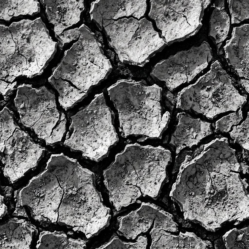 Seamless Dried Cracked Earth Texture Pattern