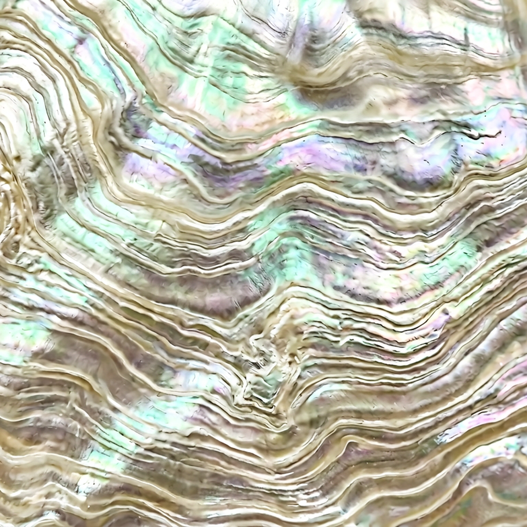 Iridescent Mother Of Pearl Texture With Wavy Organic Lines