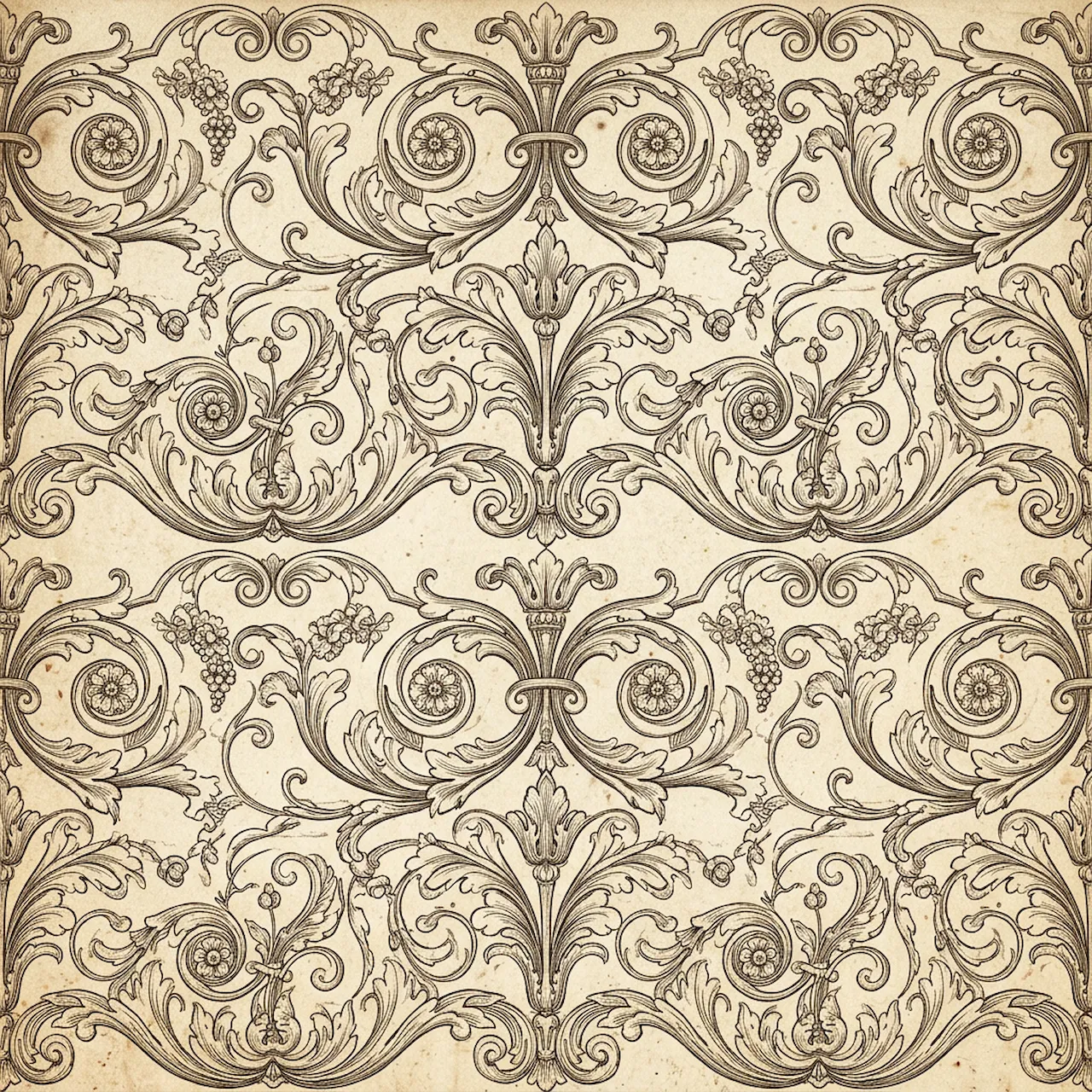 Laser cut and engrave Ornate Baroque Scrollwork Pattern With Floral Motifs