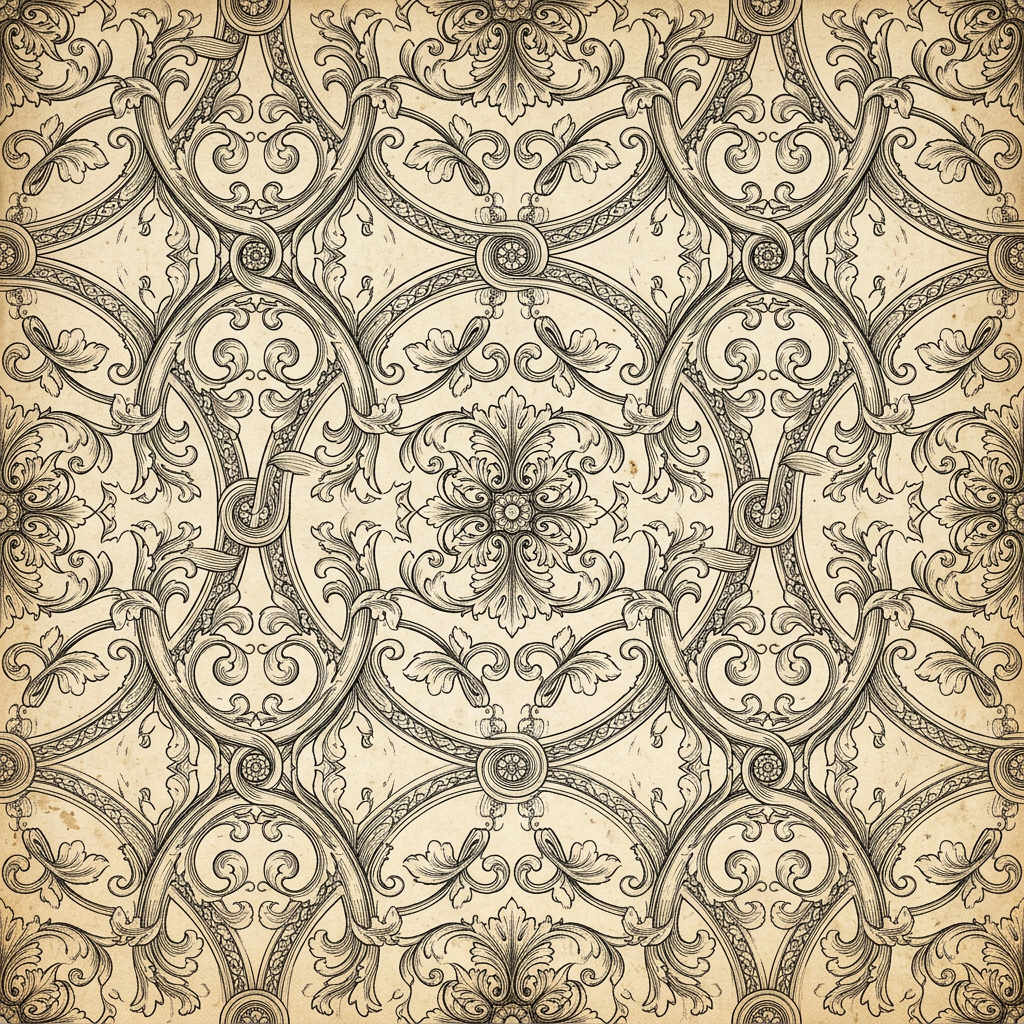 Ornate Baroque Floral Damask Pattern