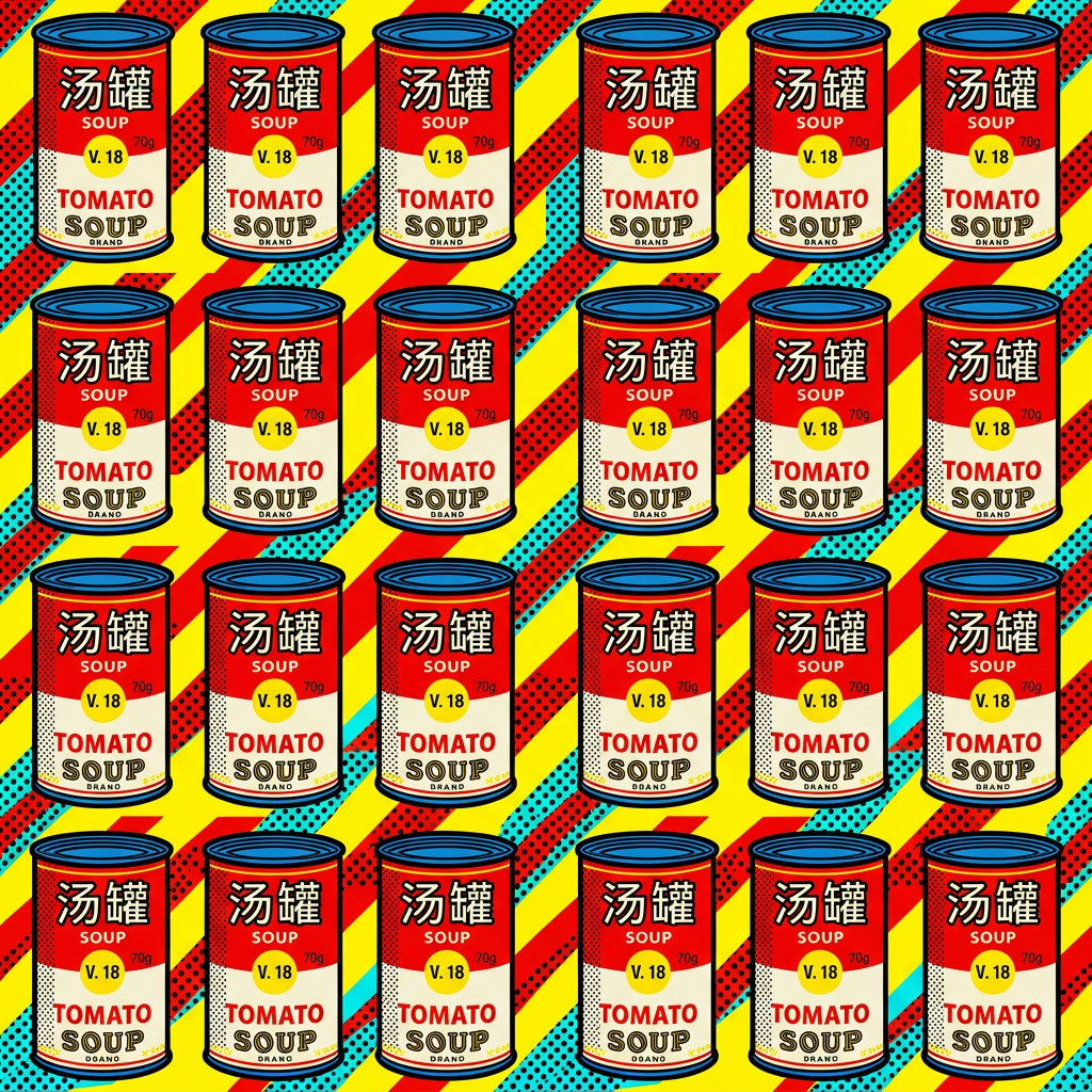 Pop Art Tomato Soup Can Repeating Pattern